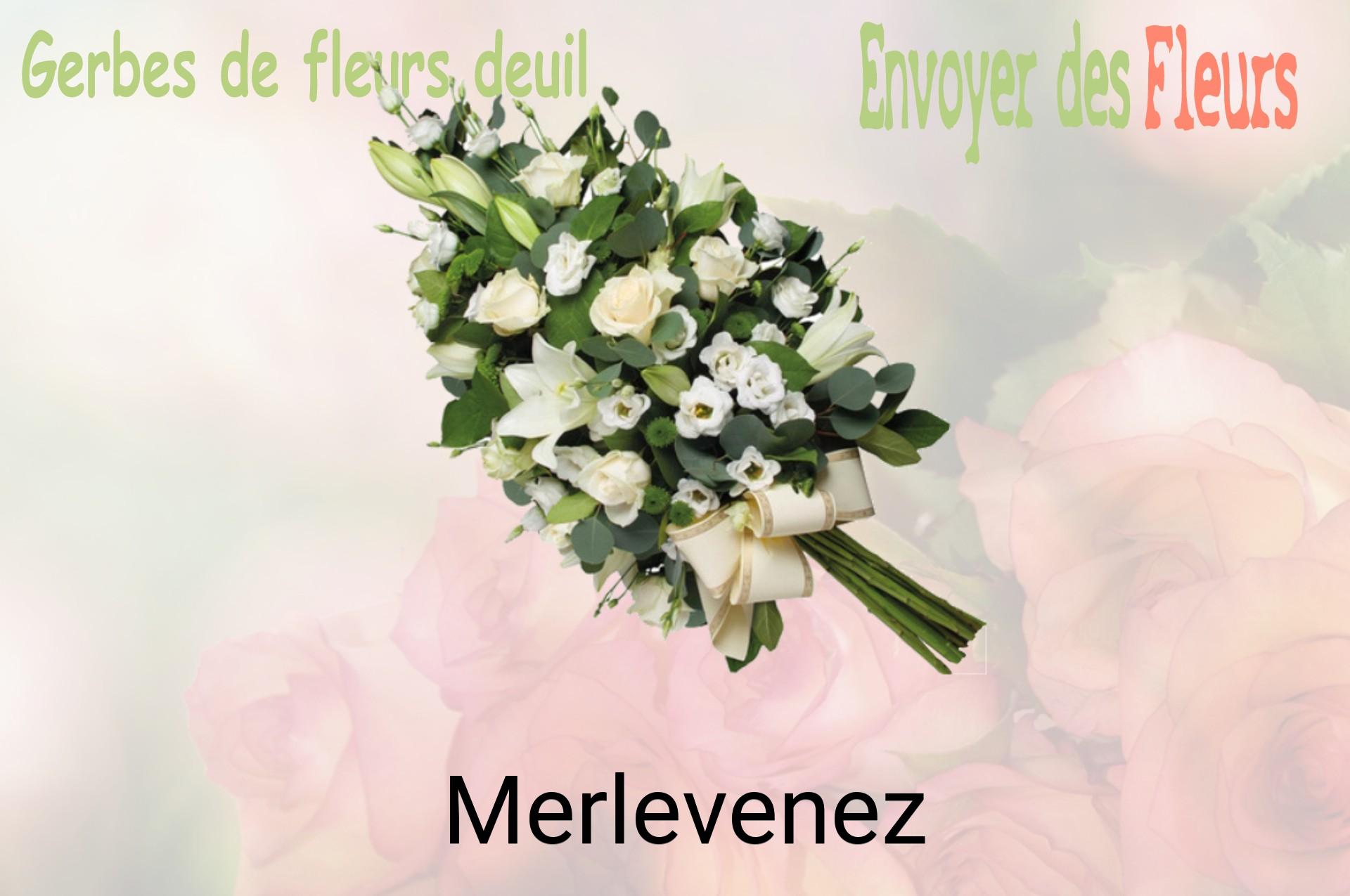 Gerbe de fleurs de deuil livrée à Merlevenez